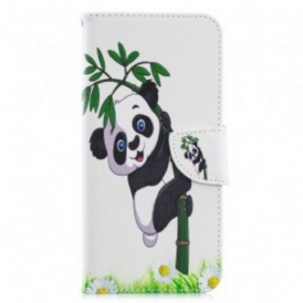 Custodia A Portafoglio Samsung Galaxy A70 Panda Su Bambù