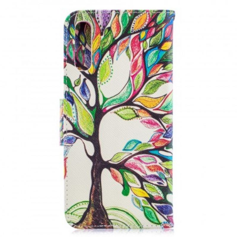 Custodia in pelle Samsung Galaxy A70 Albero Colorato