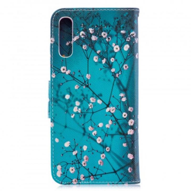 Custodia in pelle Samsung Galaxy A70 Albero In Fiore