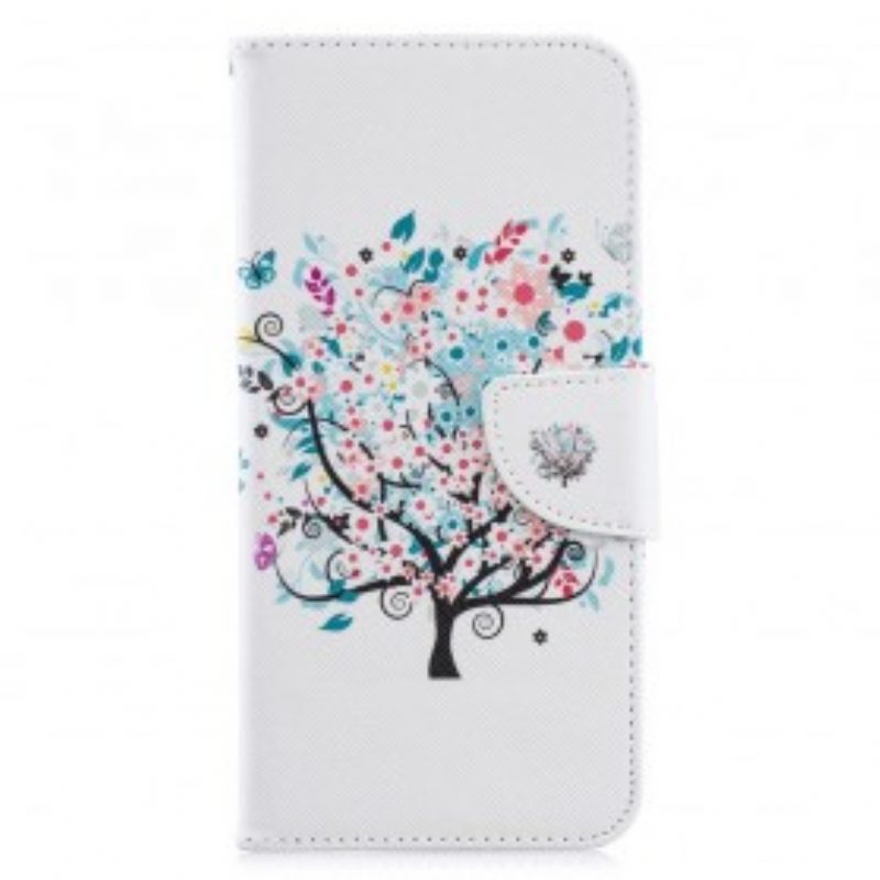 Custodia in pelle Samsung Galaxy A70 Albero Fiorito