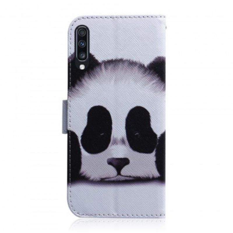 Custodia in pelle Samsung Galaxy A70 Faccia Da Panda