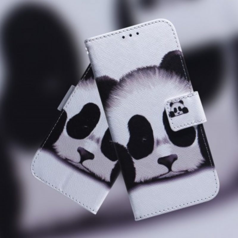 Custodia in pelle Samsung Galaxy A70 Faccia Da Panda