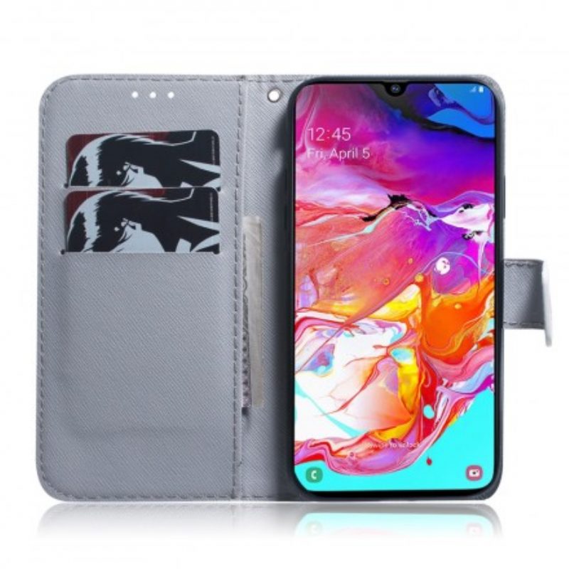 Custodia in pelle Samsung Galaxy A70 Faccia Da Tigre