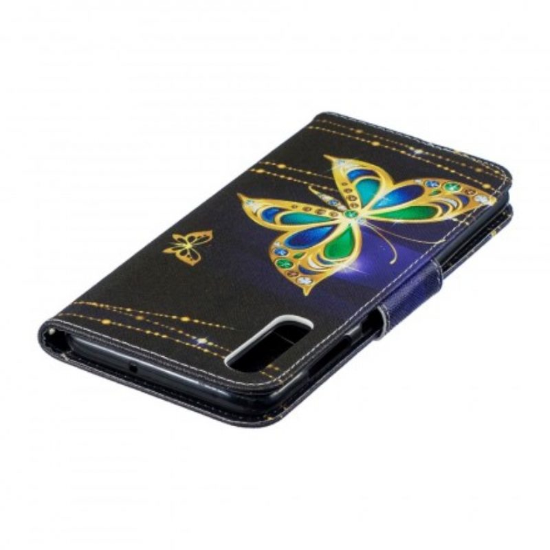 Custodia in pelle Samsung Galaxy A70 Farfalla Magica