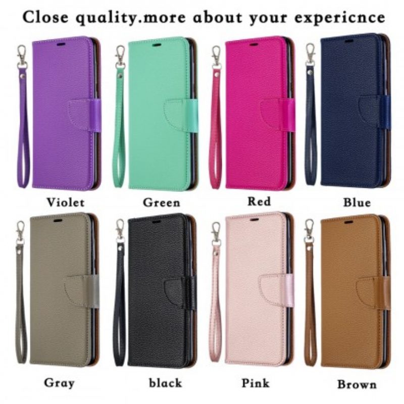 Custodia in pelle Samsung Galaxy A70 Folio Cover Litchi Rabat Obliquo