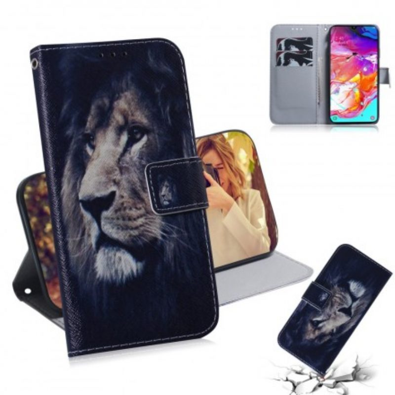 Custodia in pelle Samsung Galaxy A70 Leone Sognante