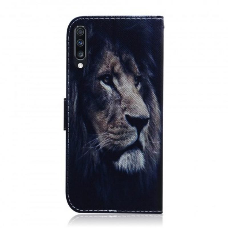 Custodia in pelle Samsung Galaxy A70 Leone Sognante