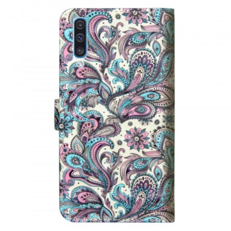 Custodia in pelle Samsung Galaxy A70 Modelli Di Fiori