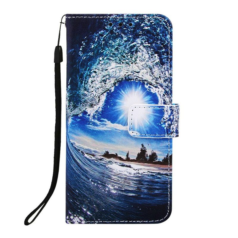 Custodia in pelle Samsung Galaxy A70 Paesaggio Con Cordino Daydreams