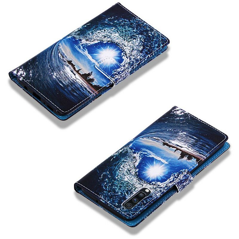 Custodia in pelle Samsung Galaxy A70 Paesaggio Con Cordino Daydreams