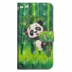 Custodia in pelle Samsung Galaxy A70 Panda E Bambù
