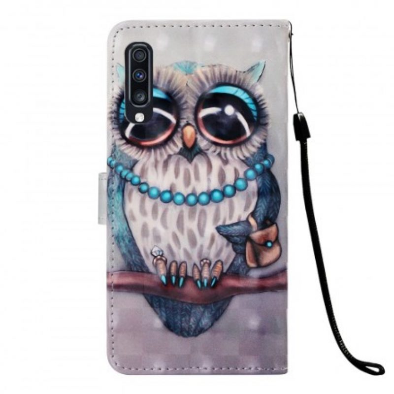 Custodia in pelle Samsung Galaxy A70 Signorina Gufo