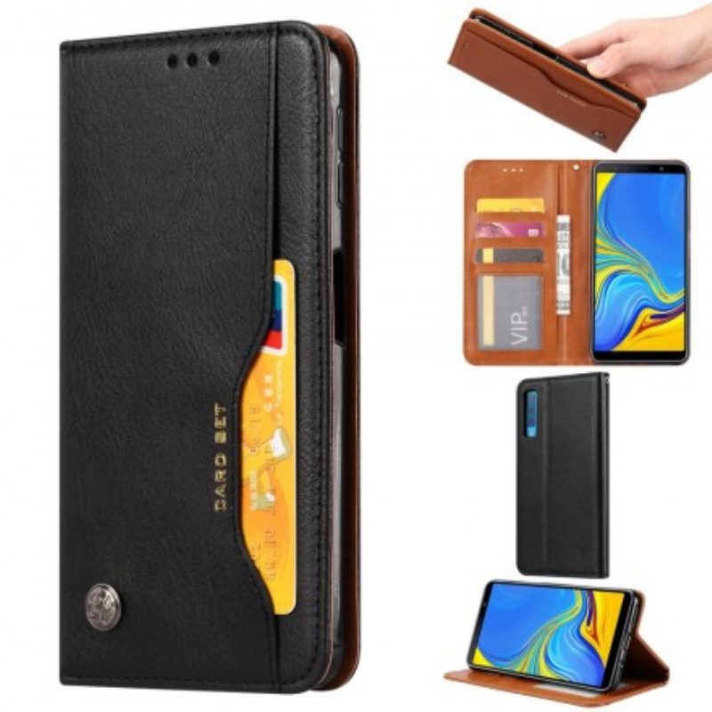 Folio Cover Samsung Galaxy A70 Custodia in pelle Portacarte In Ecopelle