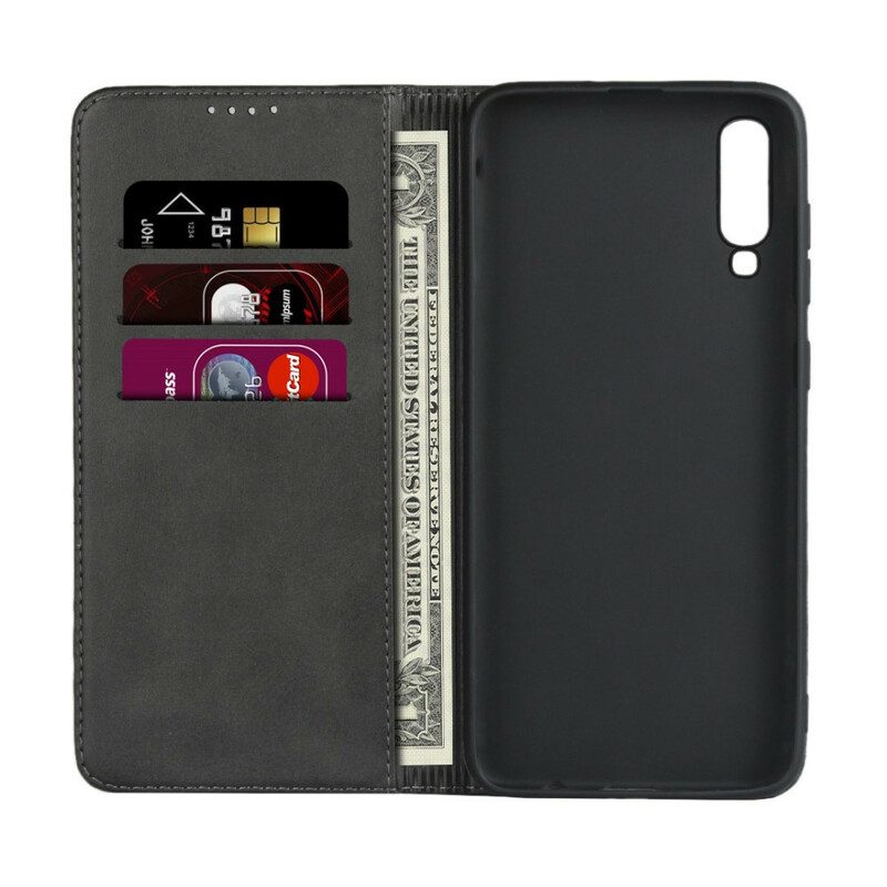 Folio Cover Samsung Galaxy A70 Custodia in pelle Stile Pelle Sobrietà