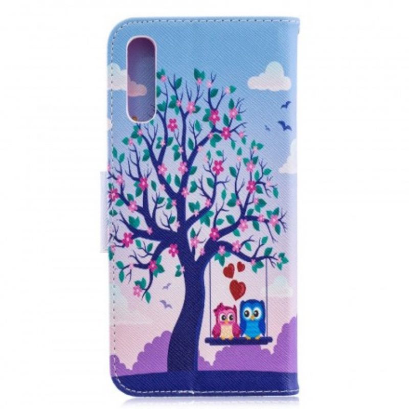 Folio Cover Samsung Galaxy A70 Gufi Sull'altalena