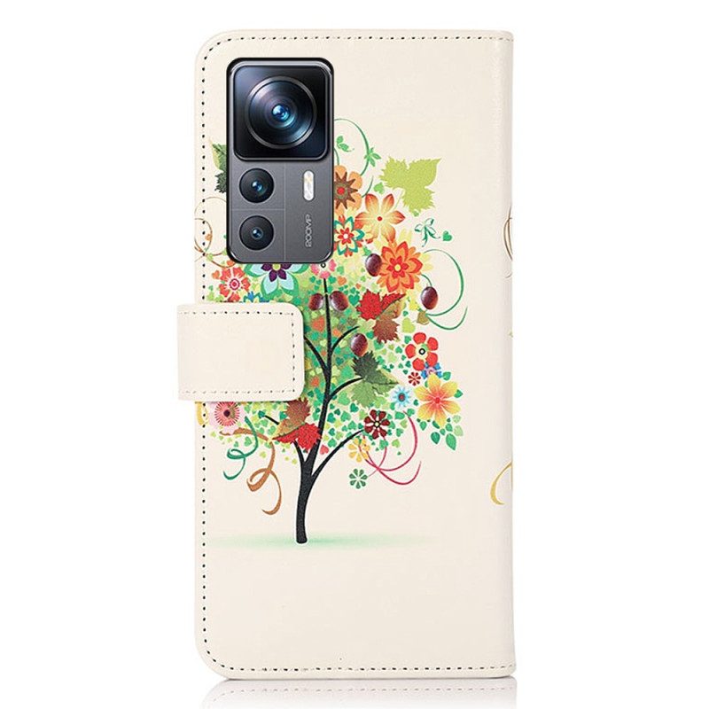 Custodia A Portafoglio Xiaomi 12T / 12T Pro Albero In Fiore