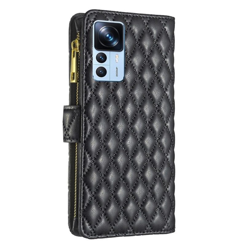 Custodia in pelle Xiaomi 12T / 12T Pro Binfen Colore Stile Trapuntato