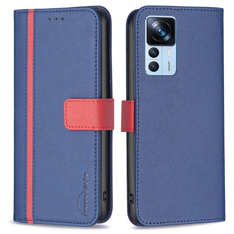 Custodia in pelle Xiaomi 12T / 12T Pro Colore Binfen Bicolore