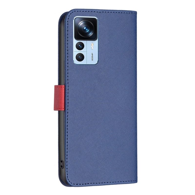 Custodia in pelle Xiaomi 12T / 12T Pro Colore Binfen Bicolore