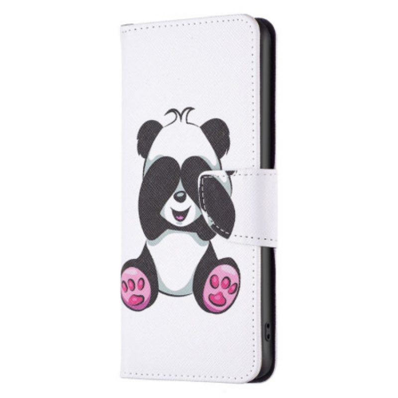 Custodia in pelle Xiaomi 12T / 12T Pro Divertimento Panda