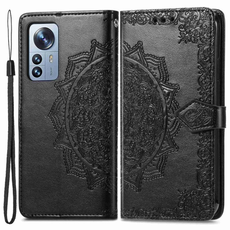 Custodia in pelle Xiaomi 12T / 12T Pro Mandala D'epoca