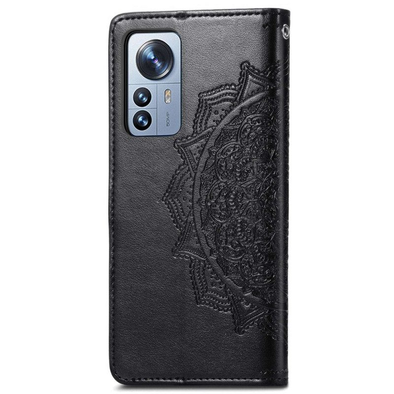 Custodia in pelle Xiaomi 12T / 12T Pro Mandala D'epoca