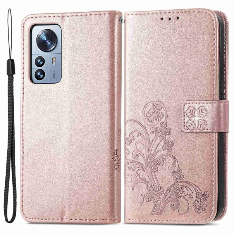 Custodia in pelle Xiaomi 12T / 12T Pro Piccoli Fiori A Tracolla