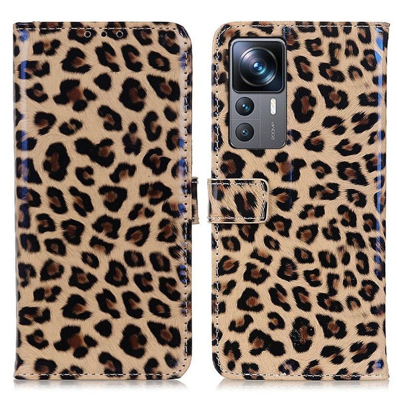 Custodia in pelle Xiaomi 12T / 12T Pro Stile Pelle Di Leopardo