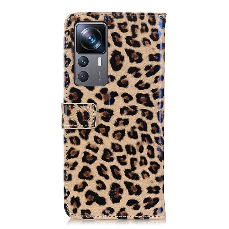 Custodia in pelle Xiaomi 12T / 12T Pro Stile Pelle Di Leopardo