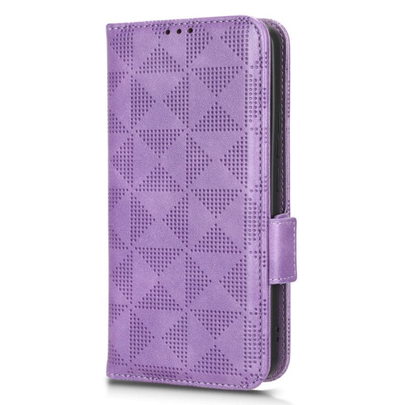 Custodia in pelle Xiaomi 12T / 12T Pro Triangoli Stile Retrò