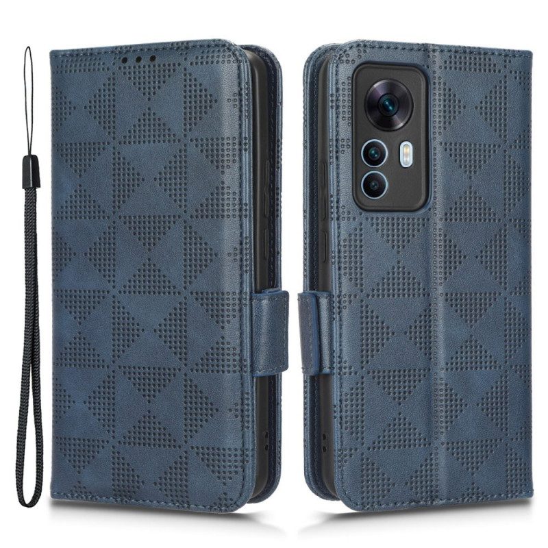 Custodia in pelle Xiaomi 12T / 12T Pro Triangoli Stile Retrò