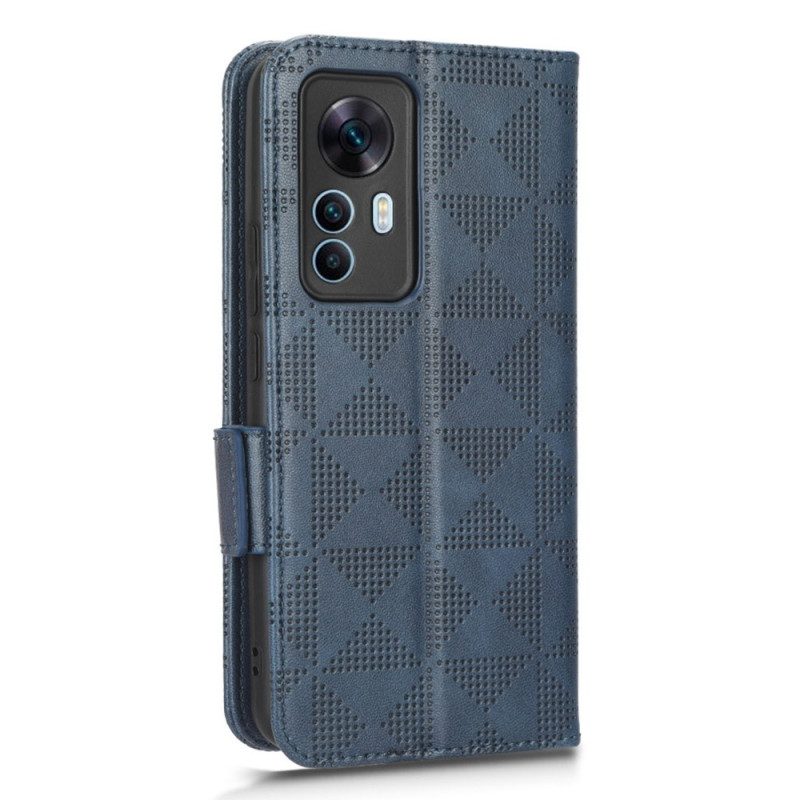 Custodia in pelle Xiaomi 12T / 12T Pro Triangoli Stile Retrò