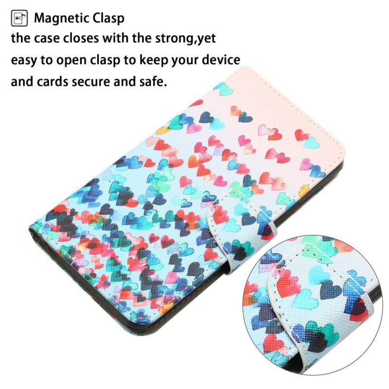 Folio Cover Xiaomi 12T / 12T Pro Cuori Strappy