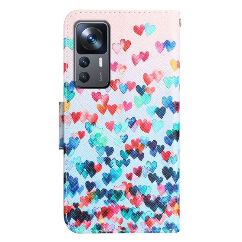 Folio Cover Xiaomi 12T / 12T Pro Cuori Strappy