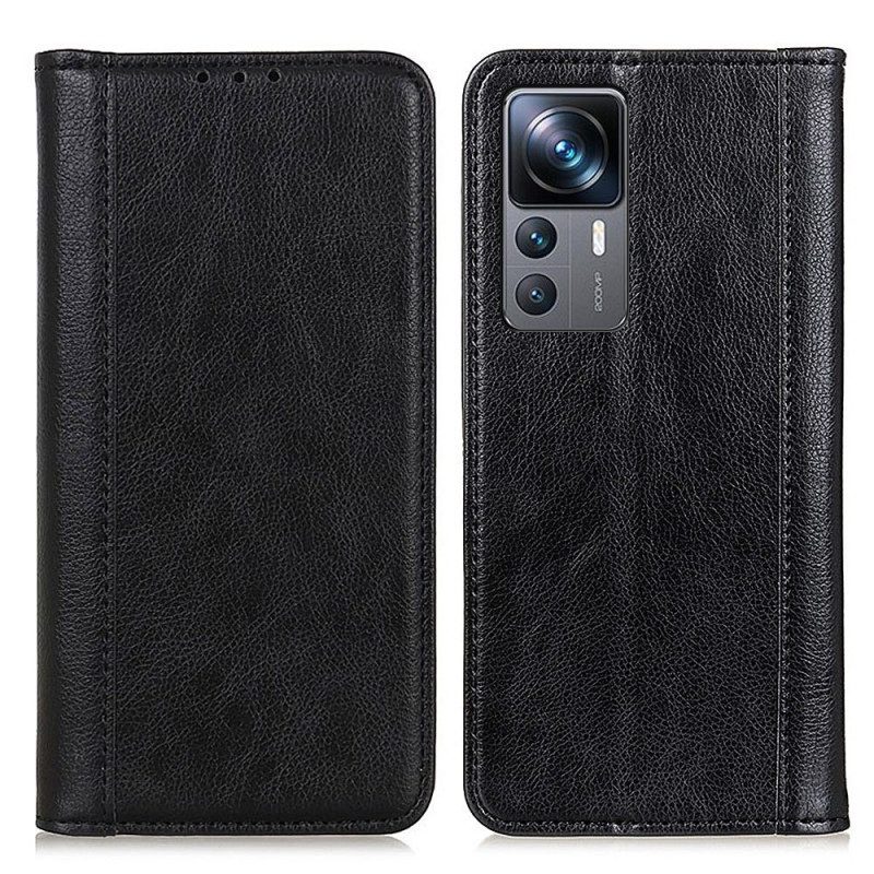 Folio Cover Xiaomi 12T / 12T Pro Custodia in pelle Cuoio Spaccato