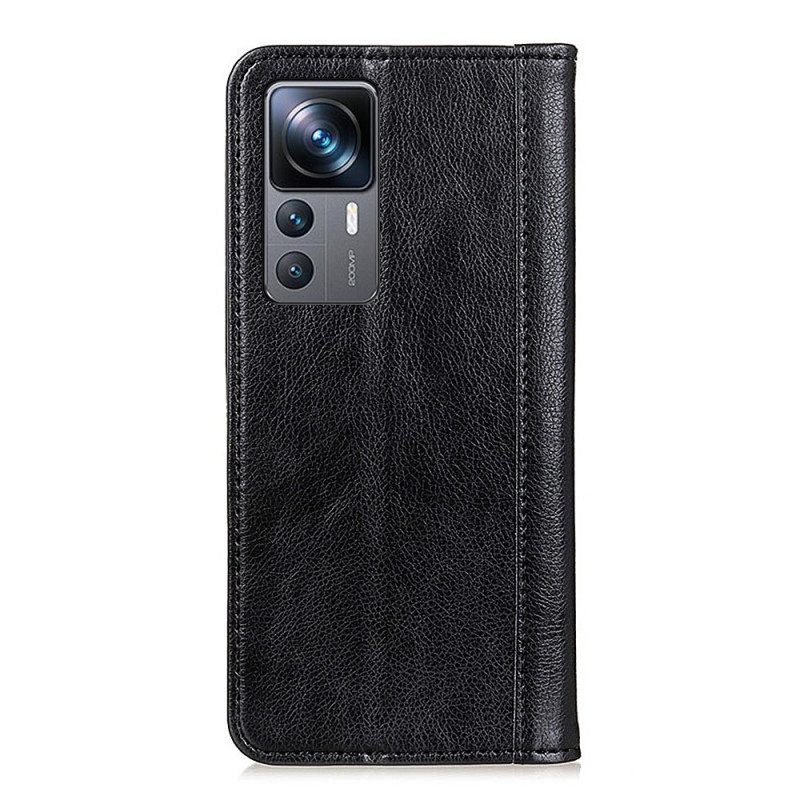 Folio Cover Xiaomi 12T / 12T Pro Custodia in pelle Cuoio Spaccato