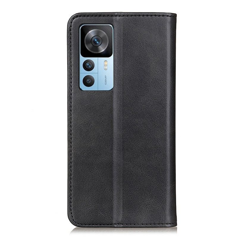 Folio Cover Xiaomi 12T / 12T Pro Custodia in pelle Cuoio Spaccato