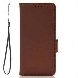 Folio Cover Xiaomi 12T / 12T Pro Custodia in pelle Effetto Pelle Con Cinturino