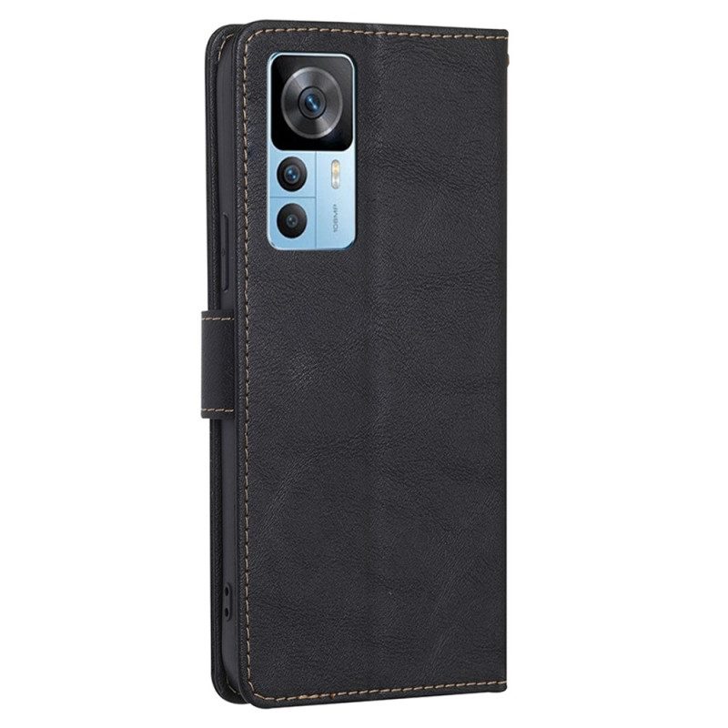 Folio Cover Xiaomi 12T / 12T Pro Effetto Pelle Couture