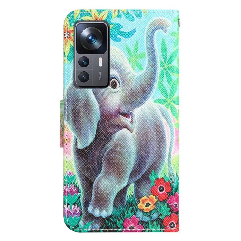 Folio Cover Xiaomi 12T / 12T Pro Non Toccarmi Elefante Con Cinturino