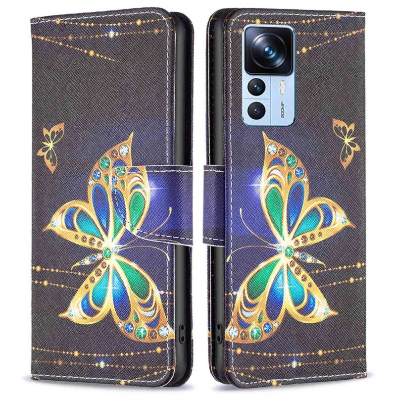 Folio Cover Xiaomi 12T / 12T Pro Preziose Farfalle