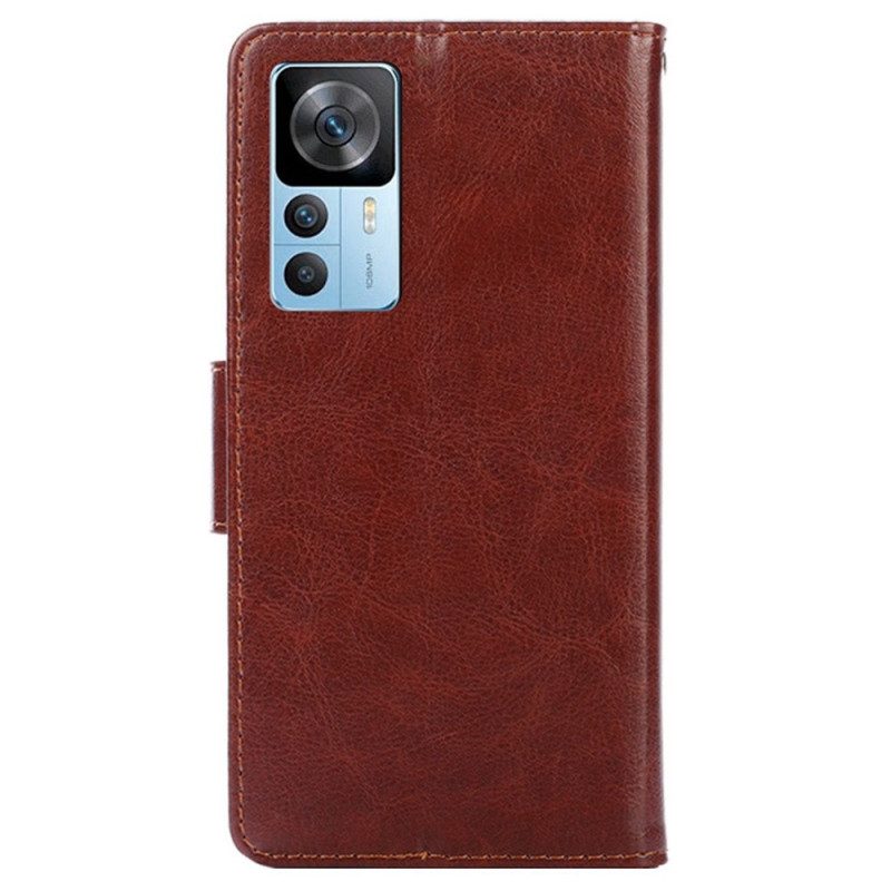 Folio Cover Xiaomi 12T / 12T Pro Stile Retrò In Pelle