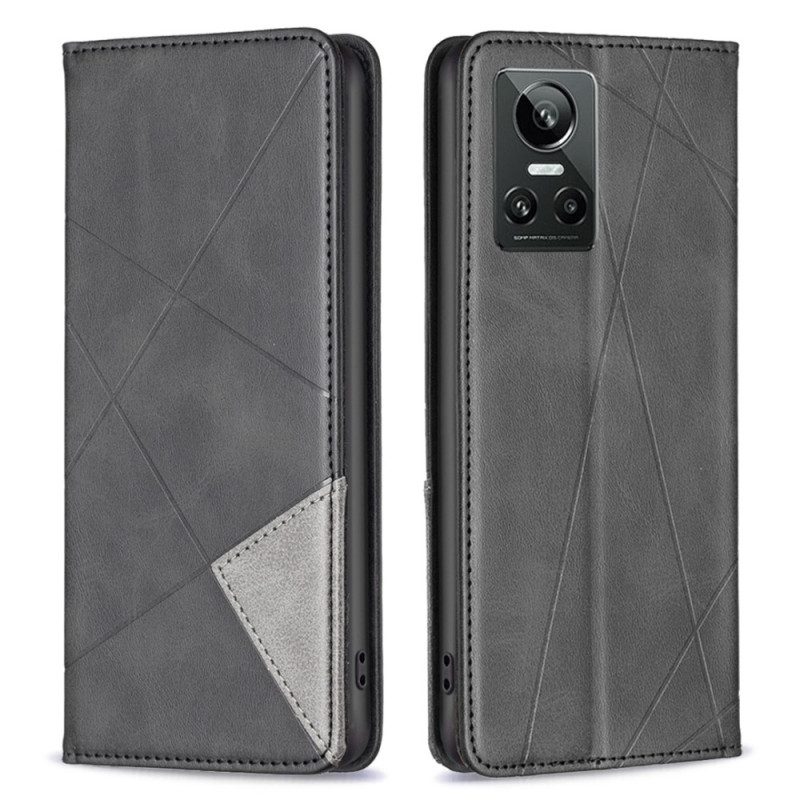 Folio Cover Realme GT Neo 3 Custodia in pelle Linee Geometriche