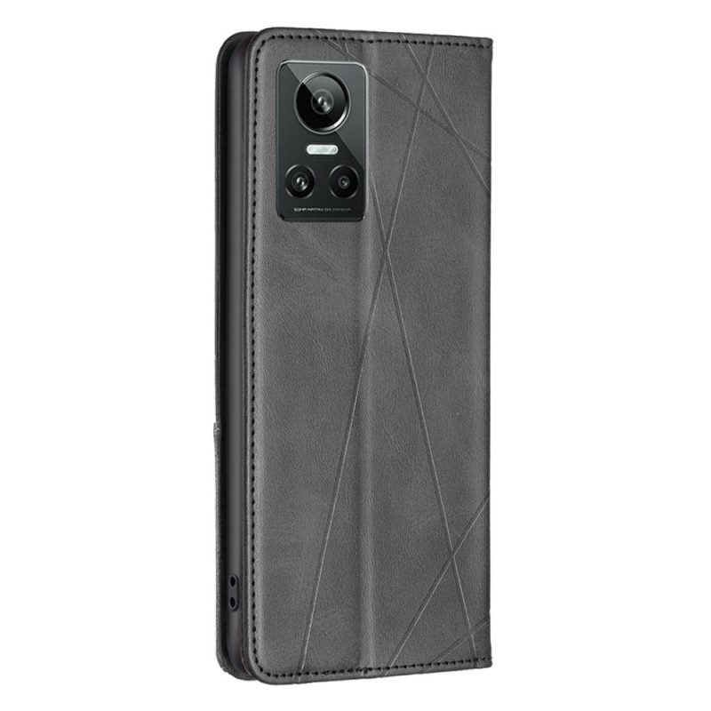 Folio Cover Realme GT Neo 3 Custodia in pelle Linee Geometriche