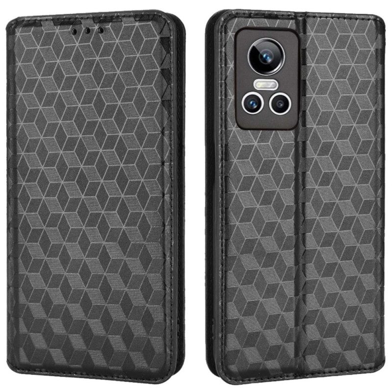 Folio Cover Realme GT Neo 3 Custodia in pelle Motivi A Scacchi