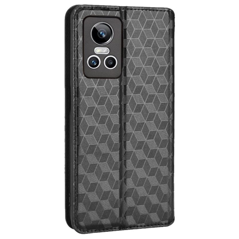 Folio Cover Realme GT Neo 3 Custodia in pelle Motivi A Scacchi