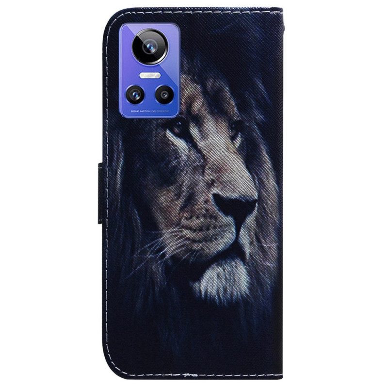 Folio Cover Realme GT Neo 3 Leone Di Mezzanotte