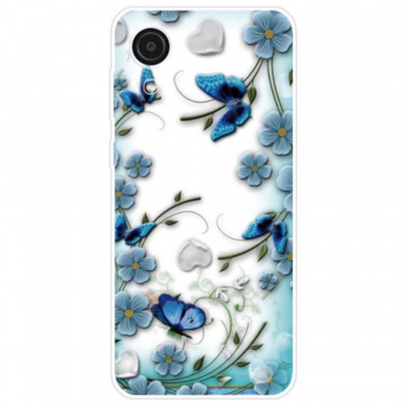 Cover Samsung Galaxy A03 Core Farfalle E Fiori Retrò