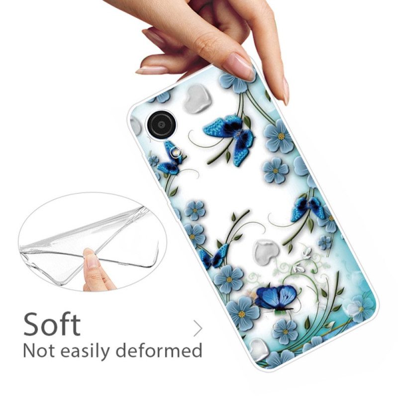 Cover Samsung Galaxy A03 Core Farfalle E Fiori Retrò