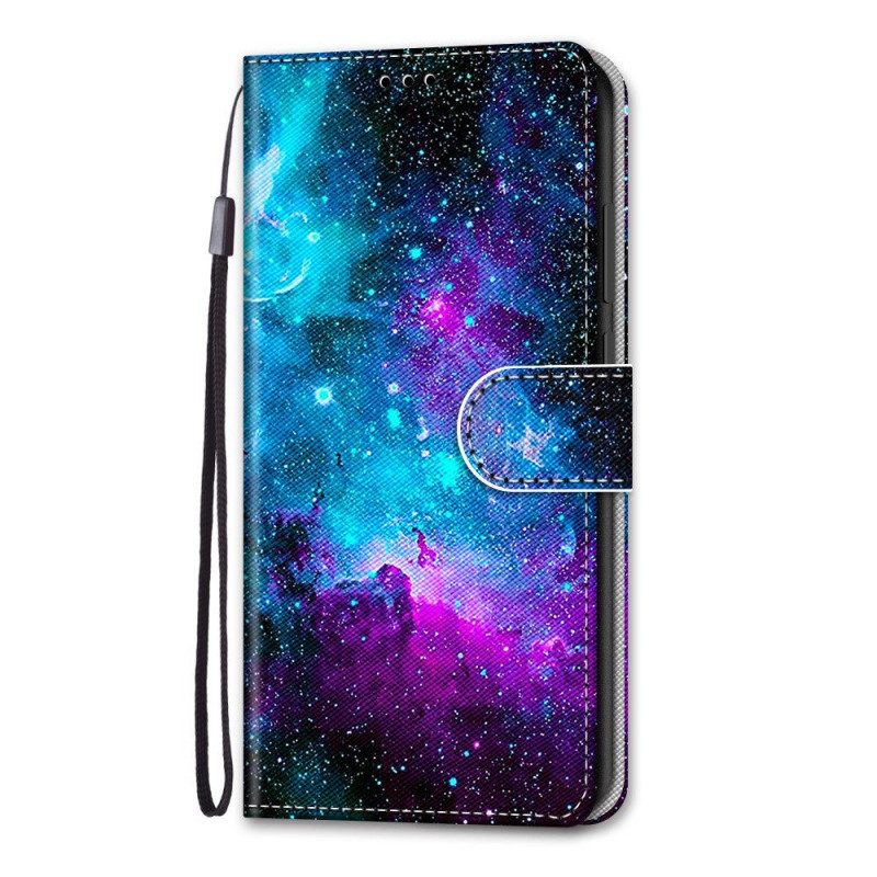 Custodia in pelle Samsung Galaxy A03 Core Cielo Cosmico